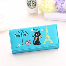 luxury Women Girl Cat Tower Coin pu leather office tote bags Purse Wallet Card Holders Wallets ILML