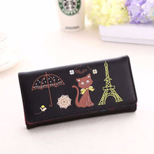 luxury Women Girl Cat Tower Coin pu leather office tote bags Purse Wallet Card Holders Wallets ILML