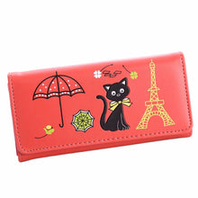 luxury Women Girl Cat Tower Coin pu leather office tote bags Purse Wallet Card Holders Wallets ILML
