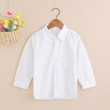 Kid Boy Lapel Formal Solid Tops Toddler Button Front White Baby Shirt ILML