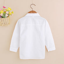 Kid Boy Lapel Formal Solid Tops Toddler Button Front White Baby Shirt ILML