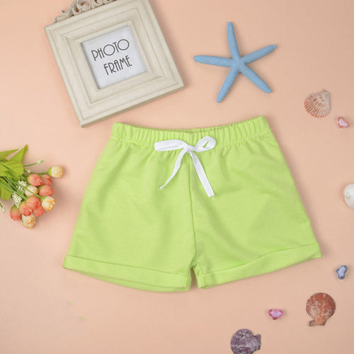Kids Boys Girls Casual Shorts Candy Colors Baby Style Beach Cotton Shorts Clothes  ILML
