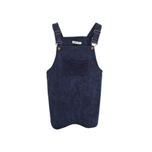 Korean Style College Wind Restoring Ancient Ways Corduroy Suspenders Big Pocket Straight Vest Dress LE3 ILML