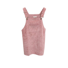 Korean Style College Wind Restoring Ancient Ways Corduroy Suspenders Big Pocket Straight Vest Dress LE3 ILML