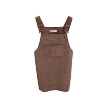 Korean Style College Wind Restoring Ancient Ways Corduroy Suspenders Big Pocket Straight Vest Dress LE3 ILML