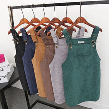Korean Style College Wind Restoring Ancient Ways Corduroy Suspenders Big Pocket Straight Vest Dress LE3 ILML