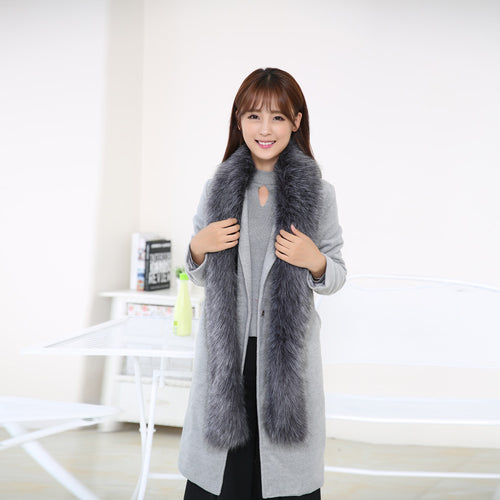 Luxury scarf Designer Warm Noble Women Scarf Artificial Fox Fur Scarves Collar blanket Shawl Wraps ILML