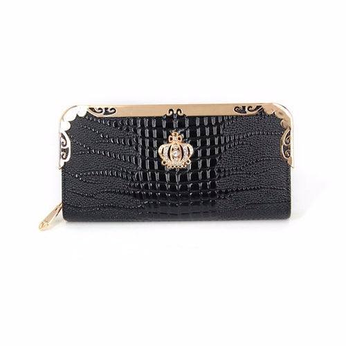 Lady Women Wallet Clutch Long Purse Imperial crown Pattren Leather Card Holder Hbag Bags ILML