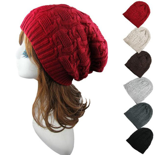 Soft Slouchy Knitting Beanie Cap Warm Hat ILML