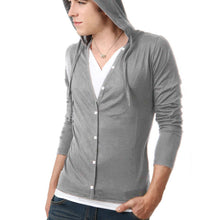 Street Boy Men Button Front Sleeve V-Neck Solid Casual Slim Fit Shirts ILML