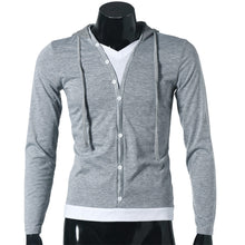 Street Boy Men Button Front Sleeve V-Neck Solid Casual Slim Fit Shirts ILML