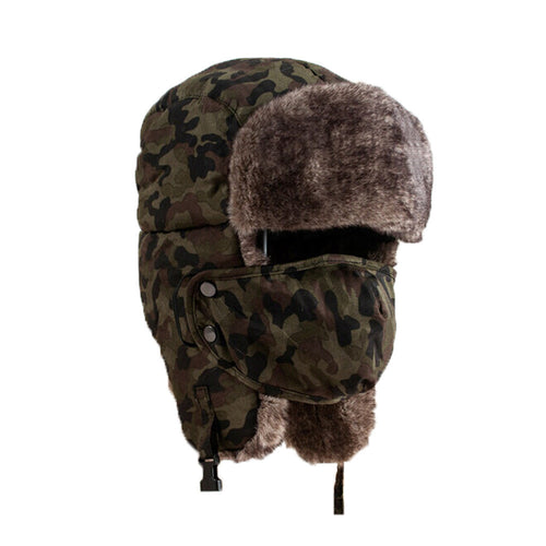 Camouflage Thicken Hat Wind Mask Cold-proof Rimq ILML