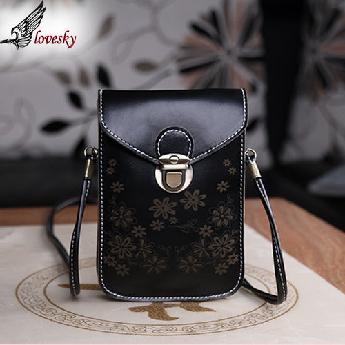 Shoulder Diagonal Envelope-style PU Leather Retro Mini Hasp Bag Square Floral Purse Freeshiiping ILML
