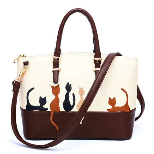 Arrive shoulder bags for women Cat Pattern pu Leather Vintage Messenger Bag Crossbody Bags luxury hbags ILML