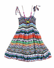 Baby Girls Dress with Necklace Children Graceful Printed Beach Dress Bohemian Style Girl Dresses ILML