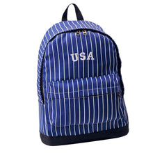 Design Women Men Boys Girls Stripe Double-Shoulder Canvas Backpack Schoolbag ILML