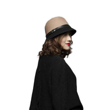 Engli Women Beach Double Color Bowknot Felt Bowler Hair Ball Fedora Hat Bowler Caps ILML