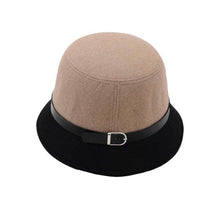 Engli Women Beach Double Color Bowknot Felt Bowler Hair Ball Fedora Hat Bowler Caps ILML