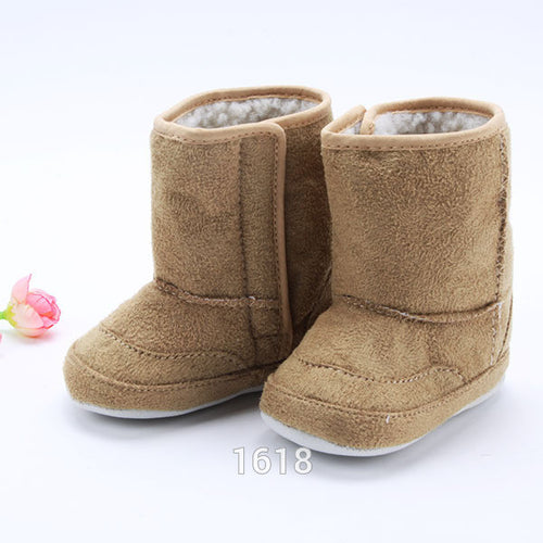 Super Warm Baby Ankle Snow Boots Infant Shoes Pink Khaki Antiskid Keep Warm Baby Shoes First Walkers ILML