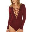Women Bandage Romper Ladies Cotton Stretch Leotard Top Bodysuit LY3 ILML