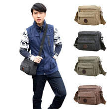 Men Canvas Vintage School Satchel Messenger Military Shoulder Travel leather wallet SchoolBags ILML