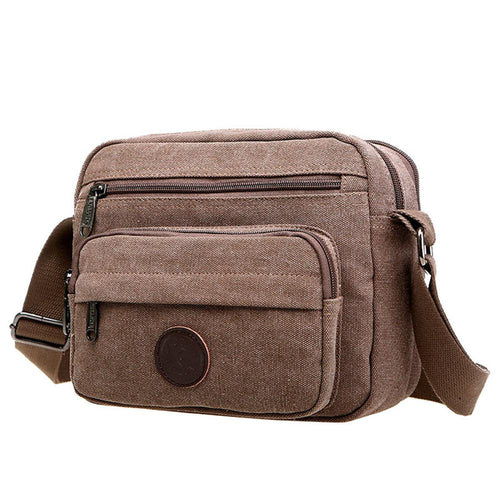 Men Canvas Vintage School Satchel Messenger Military Shoulder Travel leather wallet SchoolBags ILML