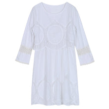 Casual Dress Brief Straight Flare Sleeve Solid Empire Beach Women White Dresses H41 LY3 ILML
