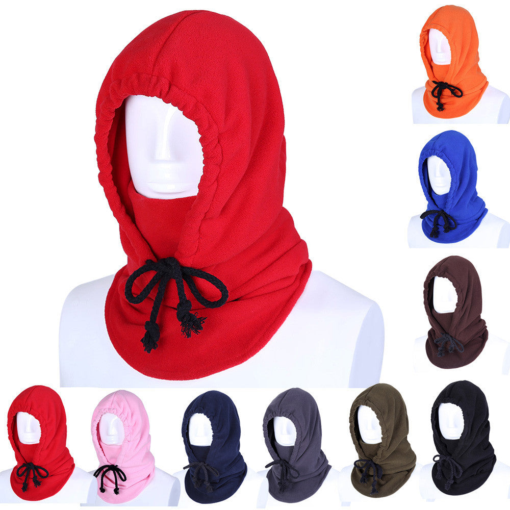 Thicker Fleece Warm Wind Protection Face Mask Scarf Hat ILML