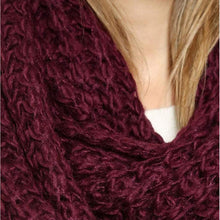 Warm Women Two Circle Cable Knit Cowl Neck Long Scarf Shawl Casual Solid Scarves Shawls  ILML