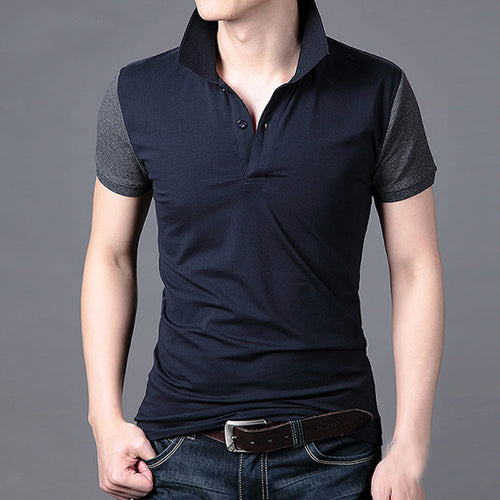 Mens Slim Fit Lapel Short Sleeve Shirt Casual Tee Tops ILML