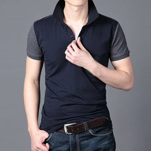 Mens Slim Fit Lapel Short Sleeve Shirt Casual Tee Tops ILML