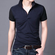 Mens Slim Fit Lapel Short Sleeve Shirt Casual Tee Tops ILML