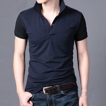 Mens Slim Fit Lapel Short Sleeve Shirt Casual Tee Tops ILML