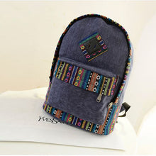 Novel Canvas Backpack Floral Stripe School Shoulder Bag Travel Rucksacks in stock ILML