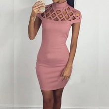 Party Night Turtle Neck Dress Hollow Out Mesh Slim Dresses Sexy Skinny Cut Off Black Mini Bodycon Brand Vestidos ILML