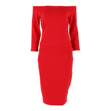 Sexy Bodycon Dress Three Quarter Sleeve Slash Neck Dresses Casual Party Night Blue Black Club Clothes ILML