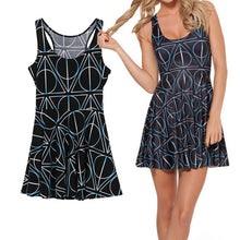 Sexy Women Casual Dress Deathly Hallows Reversible Skater Dress LY3 ILML