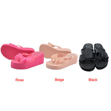 Simple Women Bowknot Sal Platform Wedges Flip Flops Home Slippers ShoesLady Slippers house slippers ILML