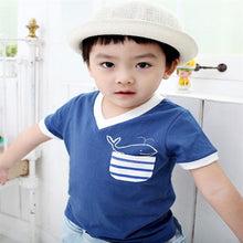 Children's Boy T-shirt Delicate Dolphin Pattern Cotton Short-sleeved T-shirts Outwear Kids Clothes ILML