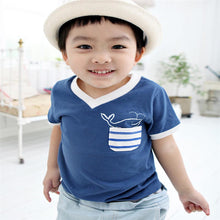 Children's Boy T-shirt Delicate Dolphin Pattern Cotton Short-sleeved T-shirts Outwear Kids Clothes ILML