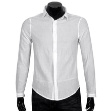 Slim Casual Men'S Linen Turn Down Collar Single Slim Leisure Shirt ILML