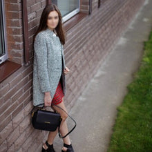 Vintage Women Long Coat Parka Jacket Trench Wool Blends Lapel Outwear LE2 ILML