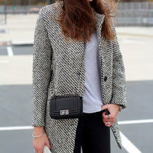 Vintage Women Long Coat Parka Jacket Trench Wool Blends Lapel Outwear LE2 ILML