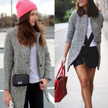 Vintage Women Long Coat Parka Jacket Trench Wool Blends Lapel Outwear LE2 ILML
