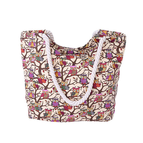 Vintage owl Printing Lady Women Messenger bags Cotton Canvas Hbag Tote Shoulder Bag Bolsas Bolsa Feminina  ILML