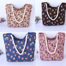 Vintage owl Printing Lady Women Messenger bags Cotton Canvas Hbag Tote Shoulder Bag Bolsas Bolsa Feminina  ILML