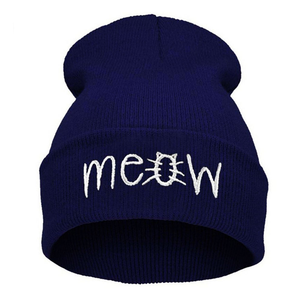 Knitting MEOW Beanie Hat Snapback Men Women Hiphop Cap ILML