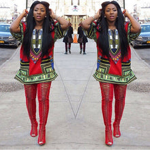 Women African Festival Dashiki Shirt Kaftan Boho Hippe Gypsy Festival Tops Party Dress LY3 ILML