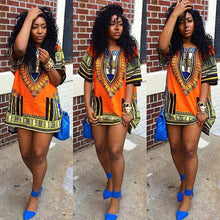 Women African Festival Dashiki Shirt Kaftan Boho Hippe Gypsy Festival Tops Party Dress LY3 ILML