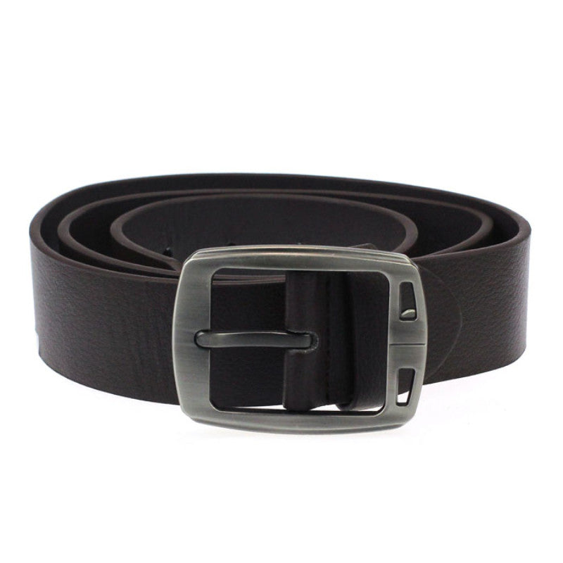 Mens Leather Cowhide Vintage Classic Jean Pin Buckle Belts Brown  ILML